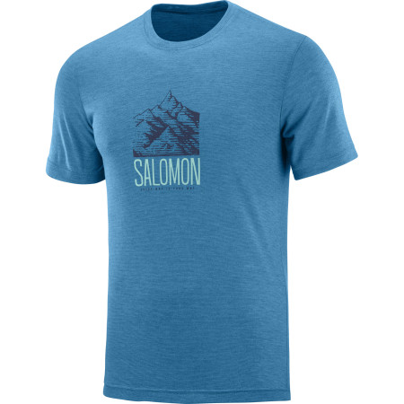 Herren-T-Shirt Salomon Explore Graphic Ss Tee M blau FjordBlue