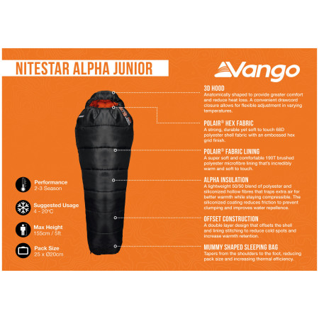 Kinderschlafsack Vango Nitestar Alpha Junior