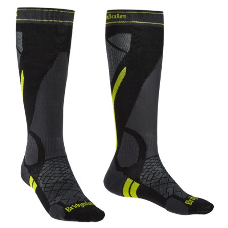 Herrensocken Bridgedale Ski Lightweight schwarz Black/Lime/
