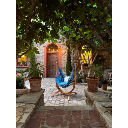 Schaukelstuhl mit Ständer La Siesta Udine Organic Blue Zebra