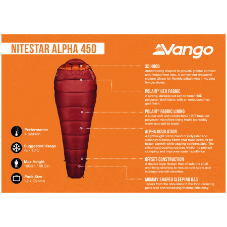 Schlafsack Vango Nitestar Alpha 450