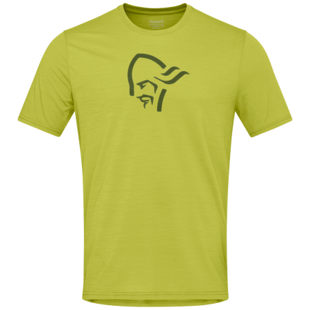 Herren-T-Shirt Norrona femund equaliser merino T-shirt gold Golden Lime