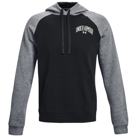 Herren-Sweatshirt Under Armour Rival WM Colorblock HD schwarz/grau Black/Pitch Gray Light Heather/Onyx White