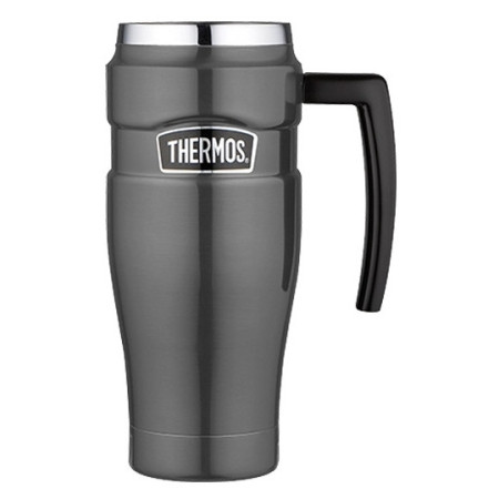 Thermotasse Thermos Style mit Griff grau Grey