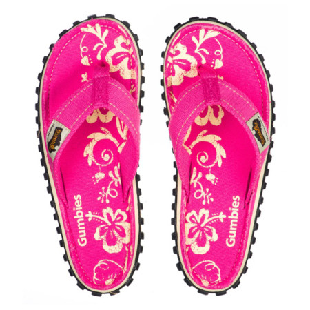 Damen Flip-Flops Gumbies Islander Pink Hibiscus rosa Pink