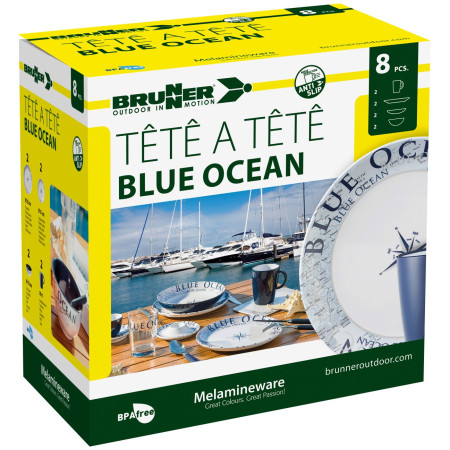 Geschirrset Brunner Set tête-à-tête Blue Ocean 8 pcs