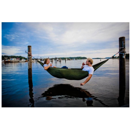 Hängematte Hamaka.eu Doppelt braun-dunkelblau-braun