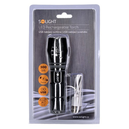 Aufladbare Taschenlampe Solight LED Rechargeable Torch