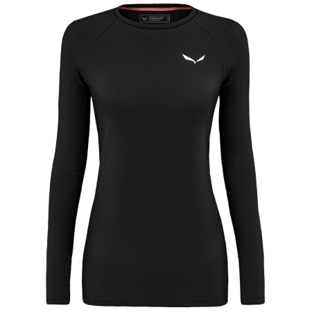 Damen-T-Shirt Salewa Cristallo Warm Amr W L/S Tee. schwarz/weiß Black Out