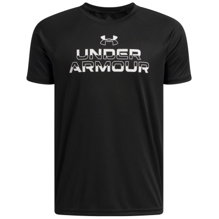 Kinder-T-Shirt Under Armour Tech Split Wordmark SS Black schwarz Black