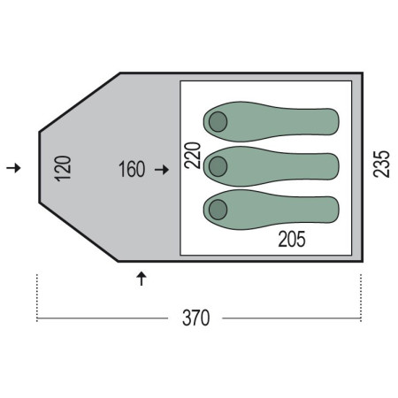 Familienzelt Pinguin Campus 3 Duralu