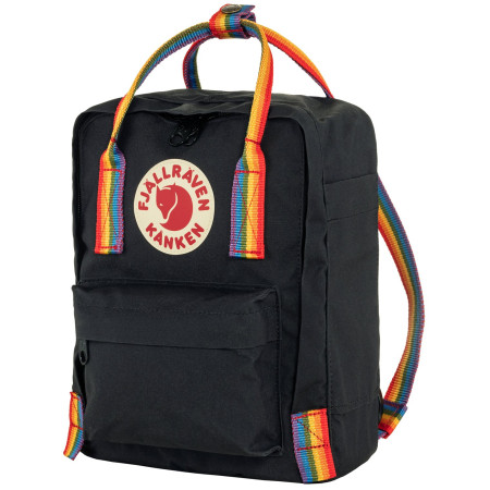 Rucksack Fjällräven Kånken Rainbow Mini schwarz Black-Rainbow Pattern