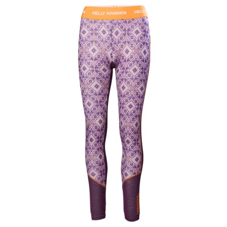 Damen-Funktionsunterhose Helly Hansen W Lifa Merino Mwt Graphic Pant lila Amethyst Star Pixel