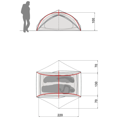 Ultraleichtes Zelt für 2 Personen Vaude Ultralight Space 2P