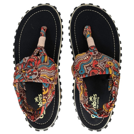 Sandalen Gumbies Slingback Aboriginal schwarz/braun Aboriginal