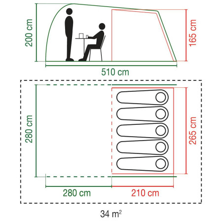 Familienzelt Coleman Waterfall 5