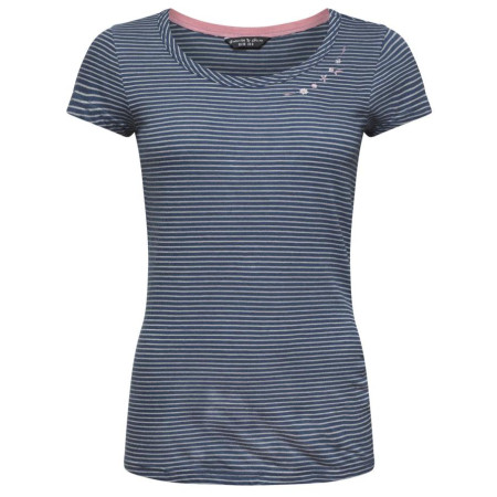 Damen-T-Shirt Chillaz Fancy Flower blau indigo blue striped washed