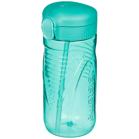 Flasche Sistema Quick Flip Top mit Strohhalm 520 ml grün