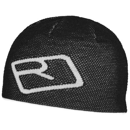 Mütze Ortovox Merino Logo Knit Beanie schwarz black raven