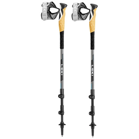 Trekkingstöcke Leki Cross Trail Lite TA schwarz/silber black-white-lightblue