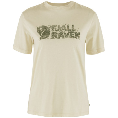 Damen-T-Shirt Fjällräven Lush Logo T-shirt W beige/weiß Chalk White