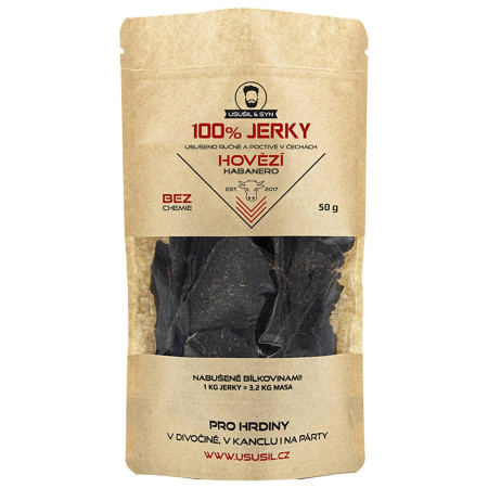 Trockenfleisch Usušil & Syn 100% JERKY Hovězí Habanero 50 g