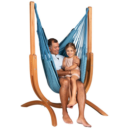 Schaukelstuhl mit Ständer La Siesta Udine Organic Blue Zebra