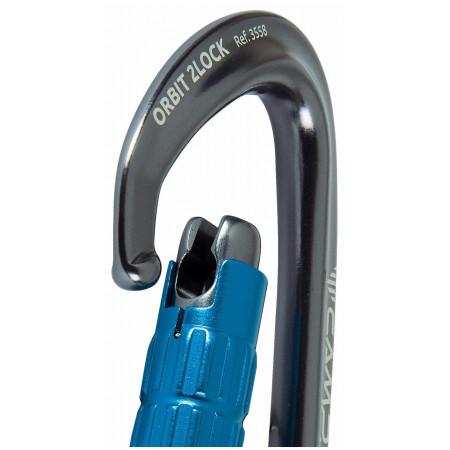 Karabiner Camp Orbit 2Lock - Gun Metal / Blue