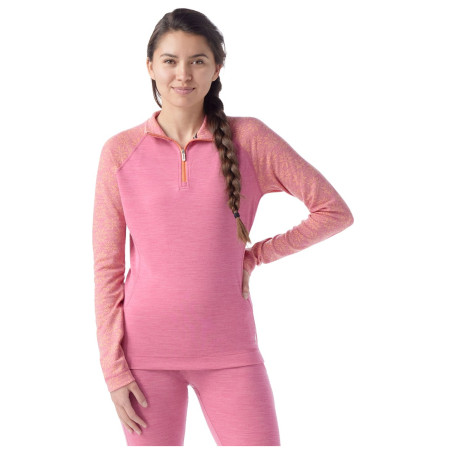 Damen-Funktionsshirt Smartwool W Classic Thermal Merino Bl 1/4 Zip B rosa/lila garden pink digi snow