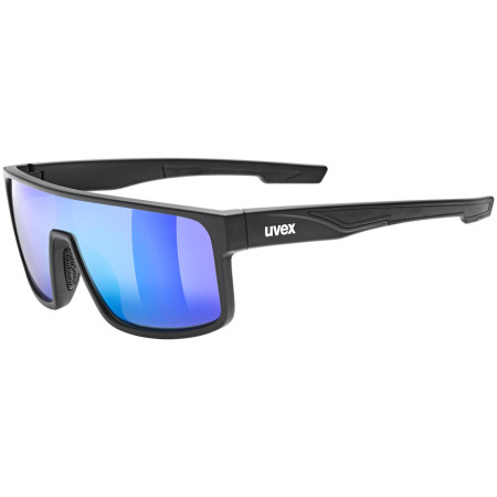 Sonnenbrille Uvex LGL 51 schwarz/blau Black Mat/Mirror Green