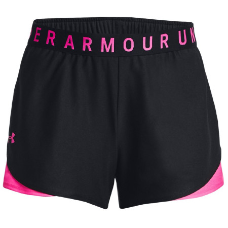 Damenshorts Under Armour Play Up Shorts 3.0 schwarz/rosa Black / Rebel Pink / Rebel Pink