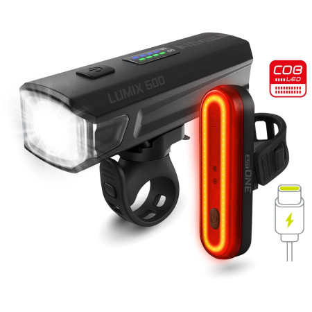 Vorder- / Rücklicht Just One Lumix 500 Set schwarz