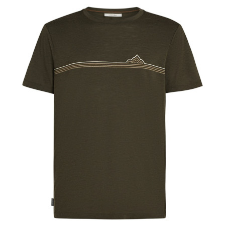 Herren-T-Shirt Icebreaker Men Merino 150 Tech Lite SS Tee Range Stripes dunkelbraun DK Loden