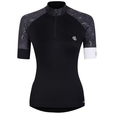 Damen-Radtrikot Dare 2b Follow Through Jrsy schwarz Black/Black Dash Animal