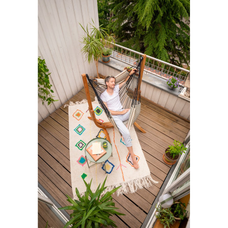 Schaukelstuhl mit Ständer La Siesta Udine Organic Zebra