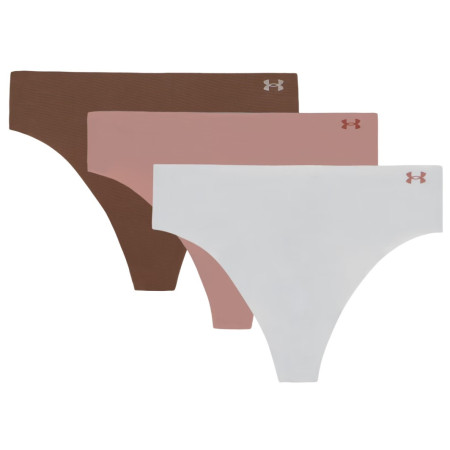 Damenhöschen Under Armour Pure Stretch No Show Thong - Solid 3Pk grau Halo Gray