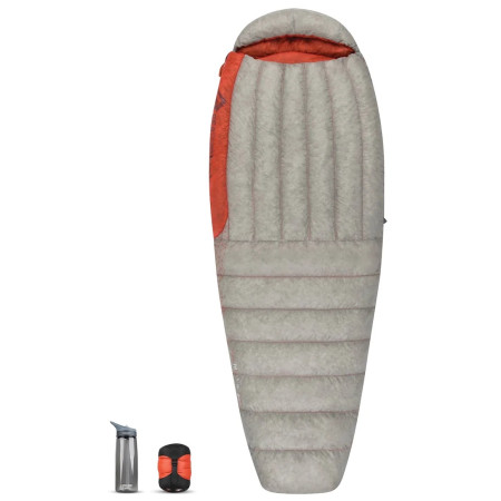 Daunenschlafsack Sea to Summit Flame FmI - Women's Regular grau/rot Light Grey / Paprika
