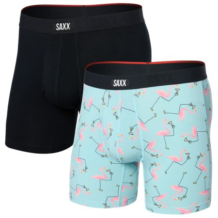 Boxershorts Saxx Vibe Xtra Super Soft Bb Fly 2Pk hellblau drinko flamingo/black