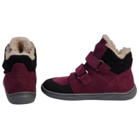 Kinder-Barfußschuhe beBare 3555TY Bordeaux