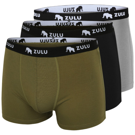 Herren-Boxershorts Zulu Bambus 210 3-pack mix5 MIX 5 black/olive/grey