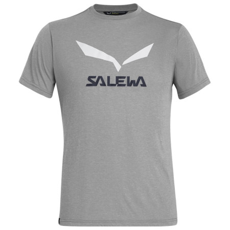 Herren-T-Shirt Salewa Solidlogo Dri-Rel M S/S Tee hellgrau HeatherGray