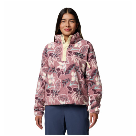 Damen-Sweatshirt Columbia Helvetia™ II Printed Cropped Half Snap lila Fig Pasteled Multi