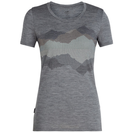 Damen-T-Shirt Icebreaker Women`s Tech Lite Short Sleeve Low Crewe Cook Reflected grau GritstoneHthr