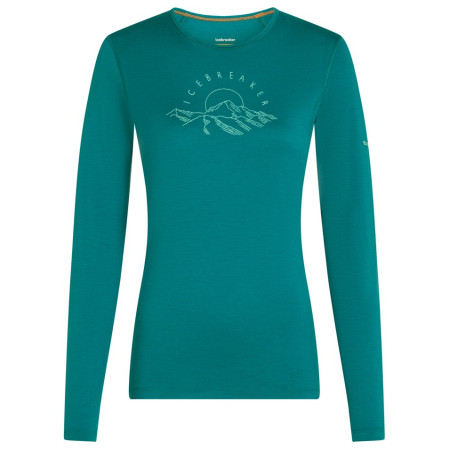 Damen-Funktionsshirt Icebreaker Women Merino 200 Oasis LS Crewe Sunrise Summit türkis Tidal Teal