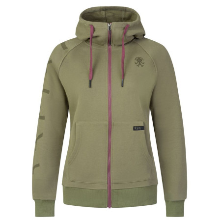 Damen-Sweatshirt Rafiki Nuria Zip dunkelgrün burnt olive