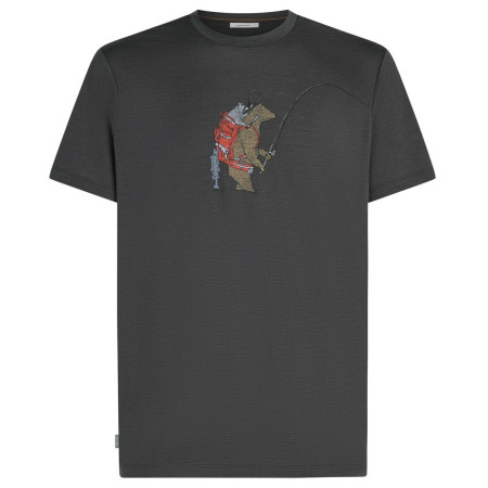 Herren-T-Shirt Icebreaker Men Merino 150 Tech Lite SS Tee Bear Catch dunkelgrau Obsidian