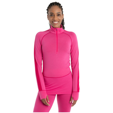 Damen-Funktionsshirt Icebreaker W ZoneKnit 260 LS Half Zip rosa Tempo/Electron Pink/Cb