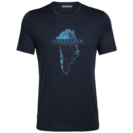 Herren-T-Shirt Icebreaker SS Crewe Greenland Crest dunkelblau MidnightNavy