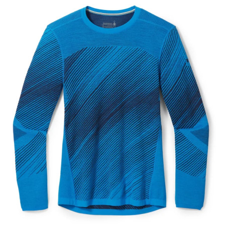 Herren-Thermoshirt Smartwool M Intraknit Thermal Merino Base Layer Pattern Crew blau laguna blue angled