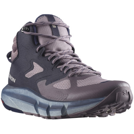 Damen Wanderschuhe Salomon Predict Hike Mid Gore-Tex braun/blau Quail / Night Sky / Astral Aura